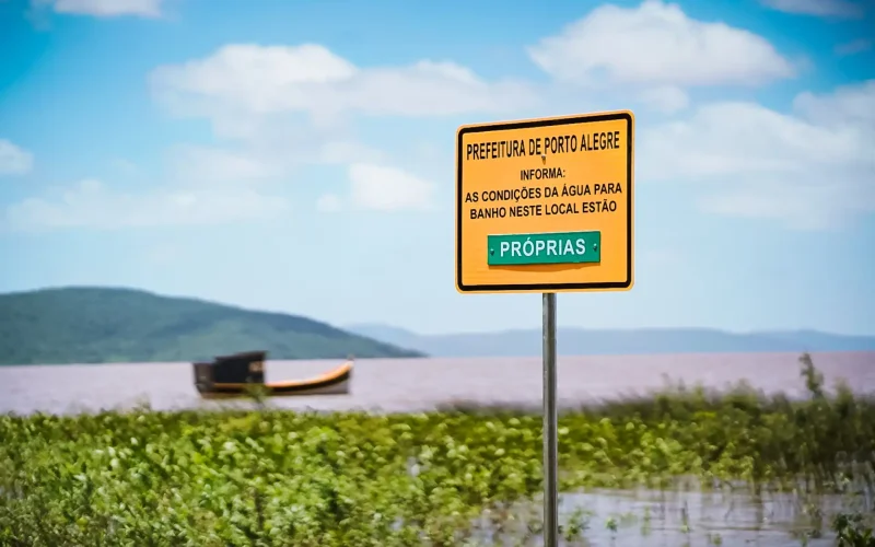 Trecho da Orla do Guaíba na Praia do Lami é desaconselhado para banho
